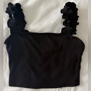 Aritzia Crop Ruffled Top